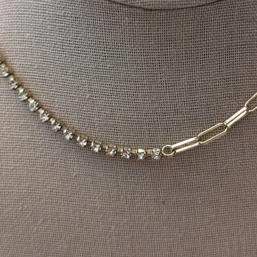 J.Crew Factory Crystal and Gold Layering Necklace - Picture 6 of 8